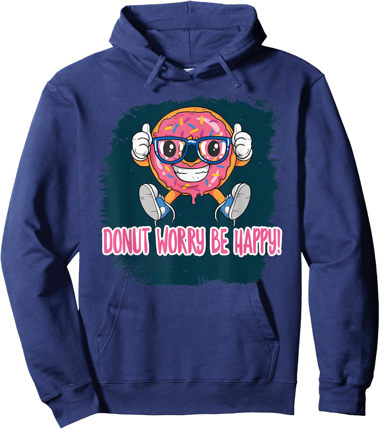 Donut Worry Baker Baking Be Happy Donuts Cook Chef Pun Kids Hoodie - Hoodie | Navy