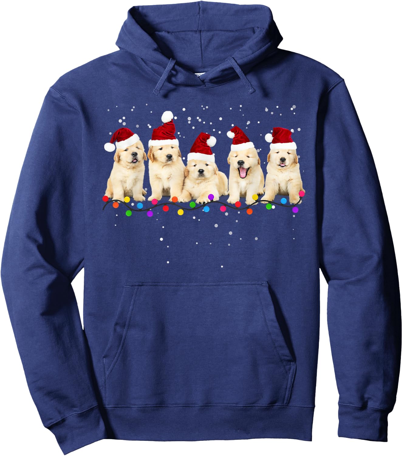 Funny Golden Retriever Christmas Sweater Shirt Puppy Dog Hoodie - Hoodie | Navy