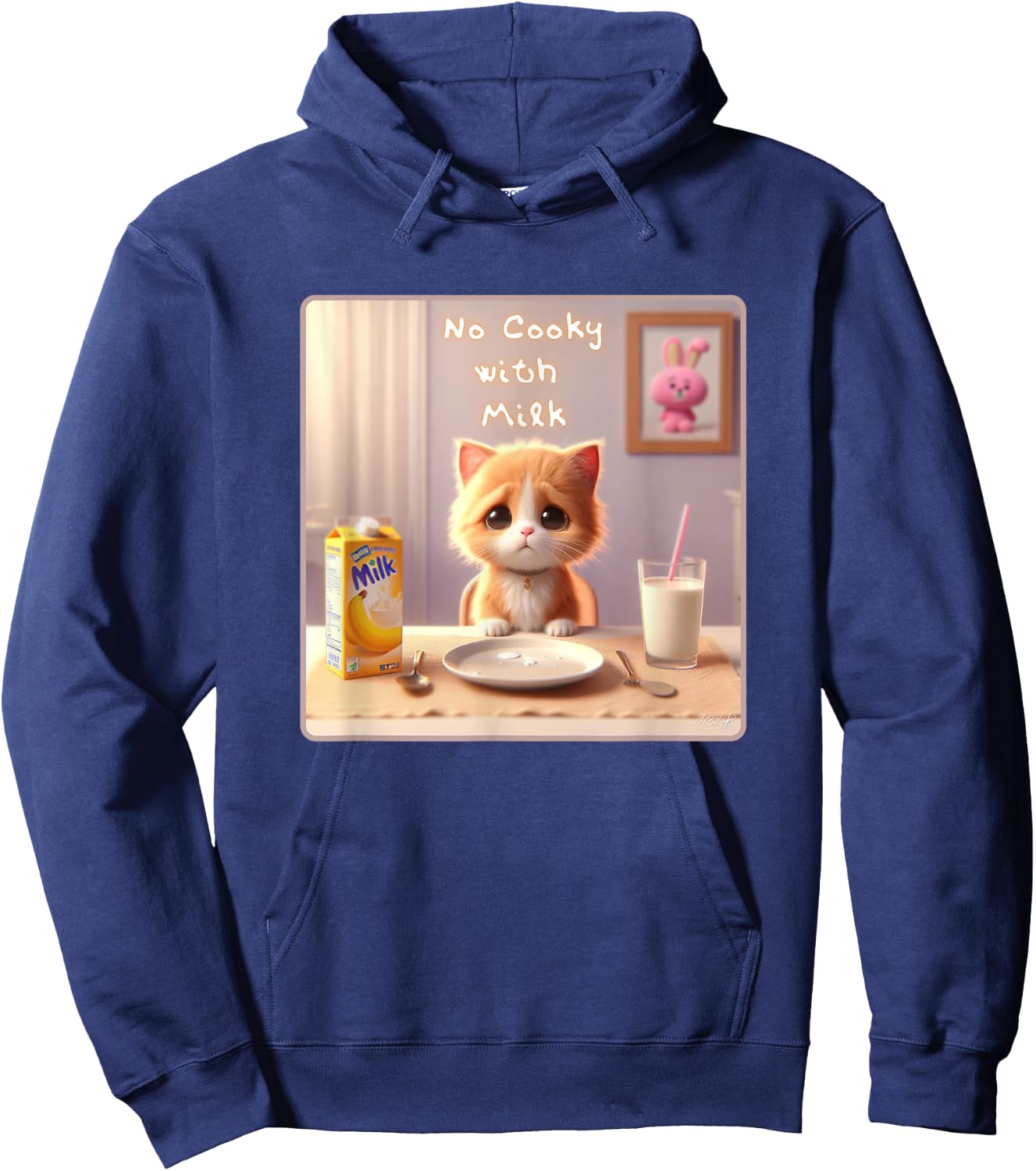 Great Kpop Gift No Cooky with Milk Kitten Banana Milk Hoodie - Hoodie | Navy
