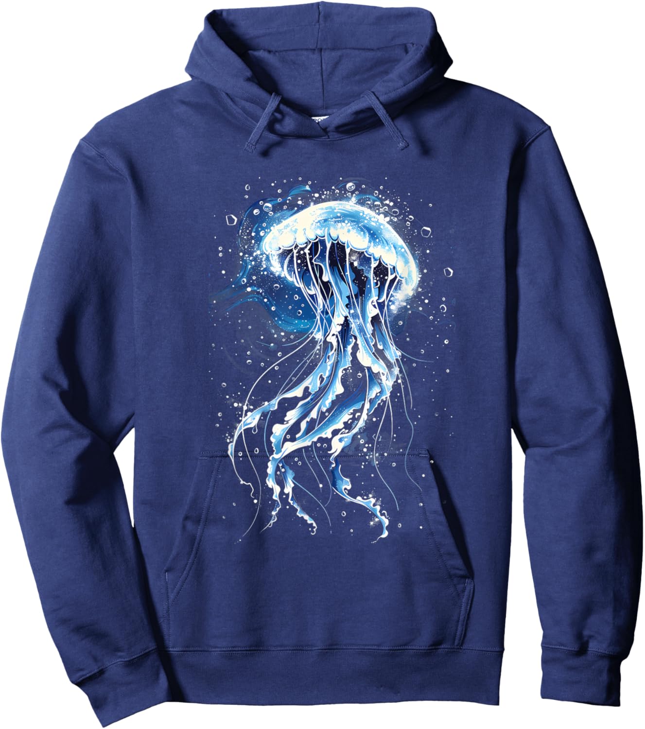 Jellyfish Sea Ocean Animal Lover Marine Mammal Artwork Hoodie - Hoodie | Navy