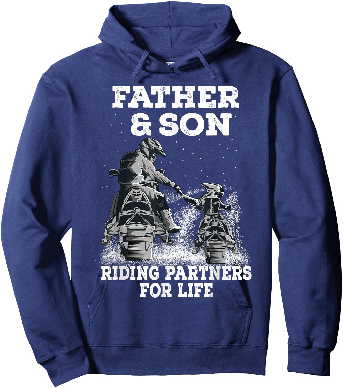 Snowmobile Father and Son Riding Partners For Life Snowcross Hoodie - Hoodie | Navy