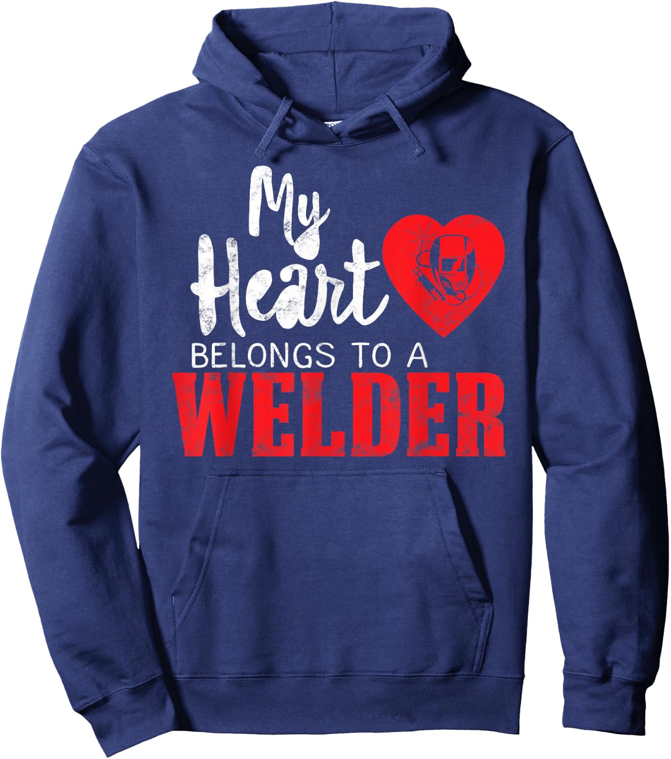 My Heart Belongs to a Welder's Heart Wife Girlfriend gifts Hoodie - Hoodie | Navy