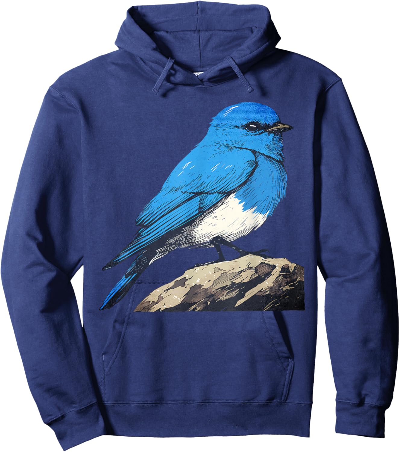 Cute Mountain Bluebird Rare Rock-Thrush Inspired Bird Design Hoodie - Hoodie | Navy