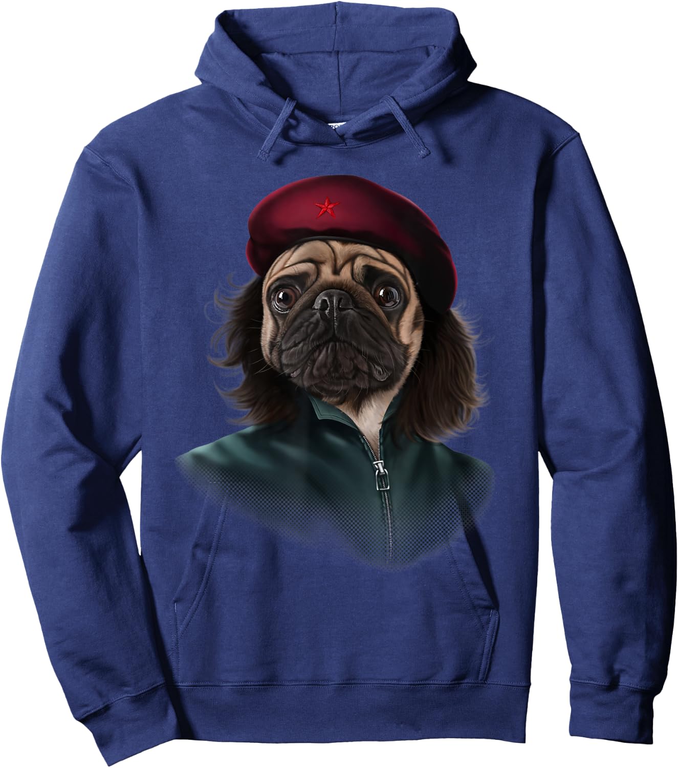 Pug Dog Impersonated Che Guevara Men Women Kids Hoodie - Hoodie | Navy