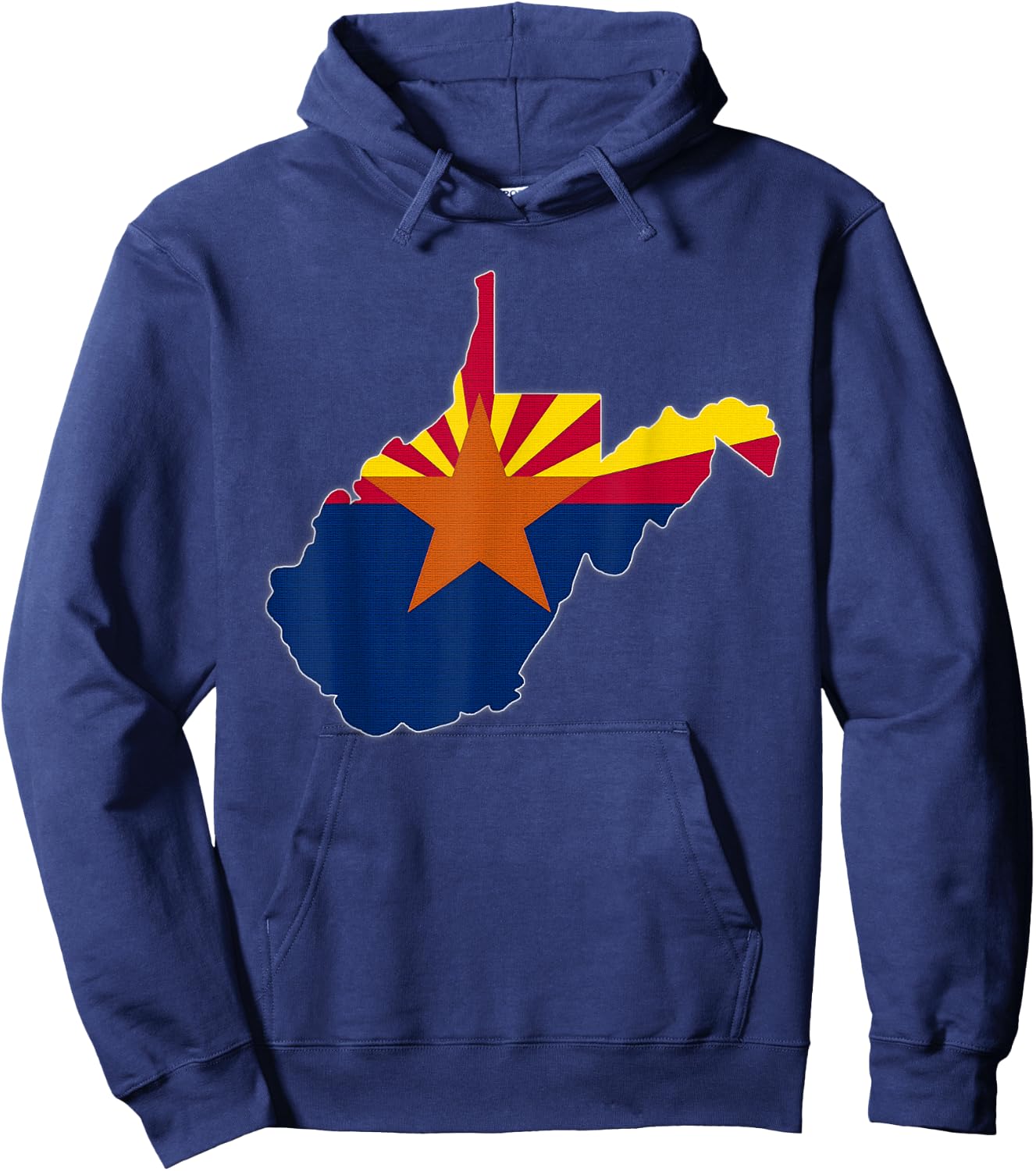 WEST VIRGINIA STATE MAP ARIZONA AZ Flag Roots Men Women Gift Hoodie - Hoodie | Navy