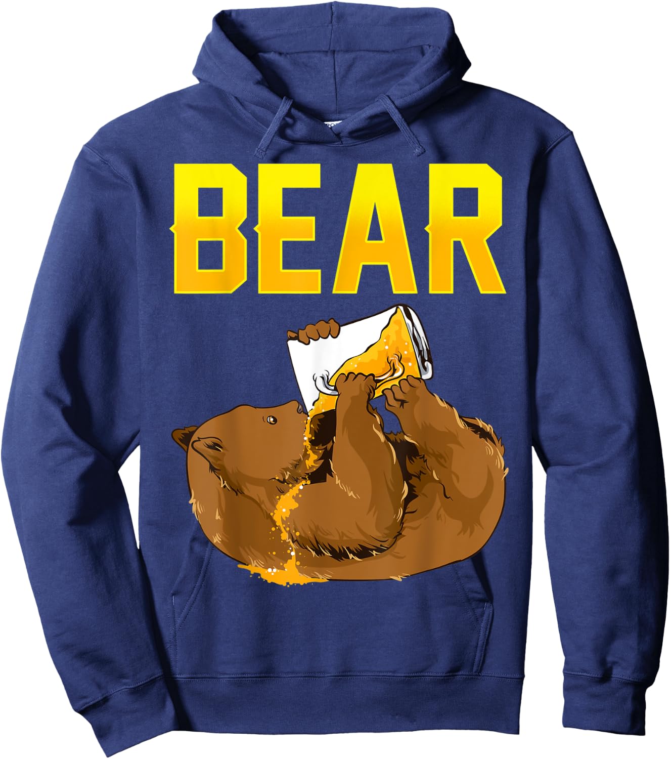 Bear Drinking Beer Funny Bear Pun Beer Lover Gift Hoodie - Hoodie | Navy