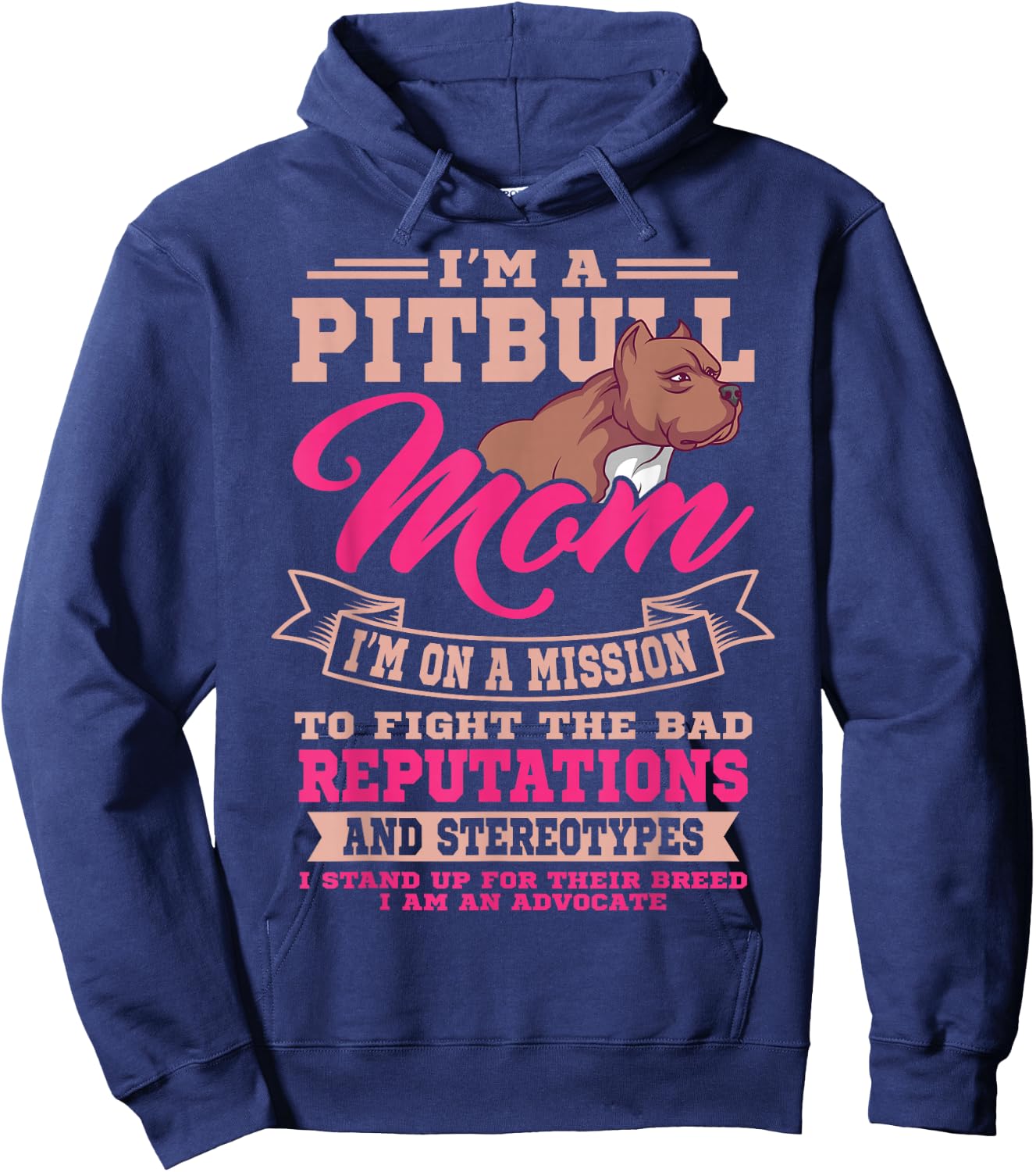 Pitbull Mom Pit Bull Terrier Owner Dog Breeders Mommy Hoodie - Hoodie | Navy