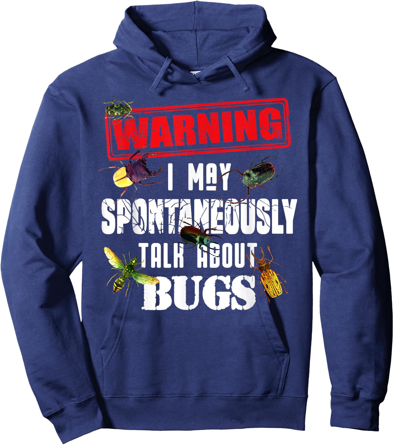 Cool Warning Talk About Bugs Funny Insect Collector Boy Gift Hoodie - Hoodie | Navy