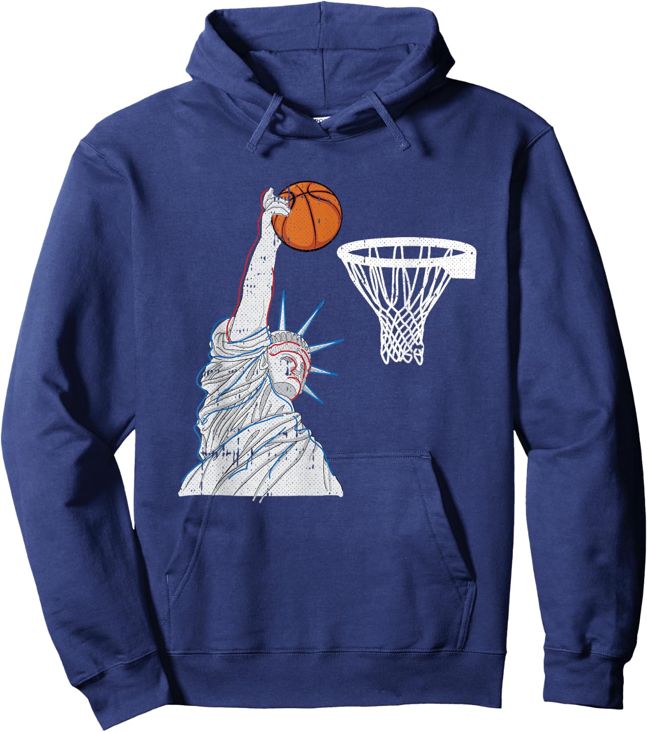 Liberty Dunk 4th Of July Basketball Funny Patriotic American Hoodie - Hoodie | Navy