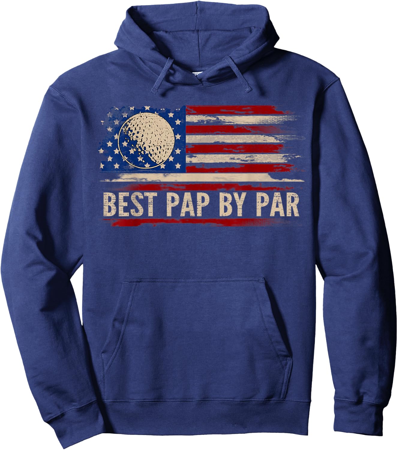 Vintage Best Pap By Par American Flag Golf/Golfer Gift Kids Men Hoodie - Hoodie | Navy