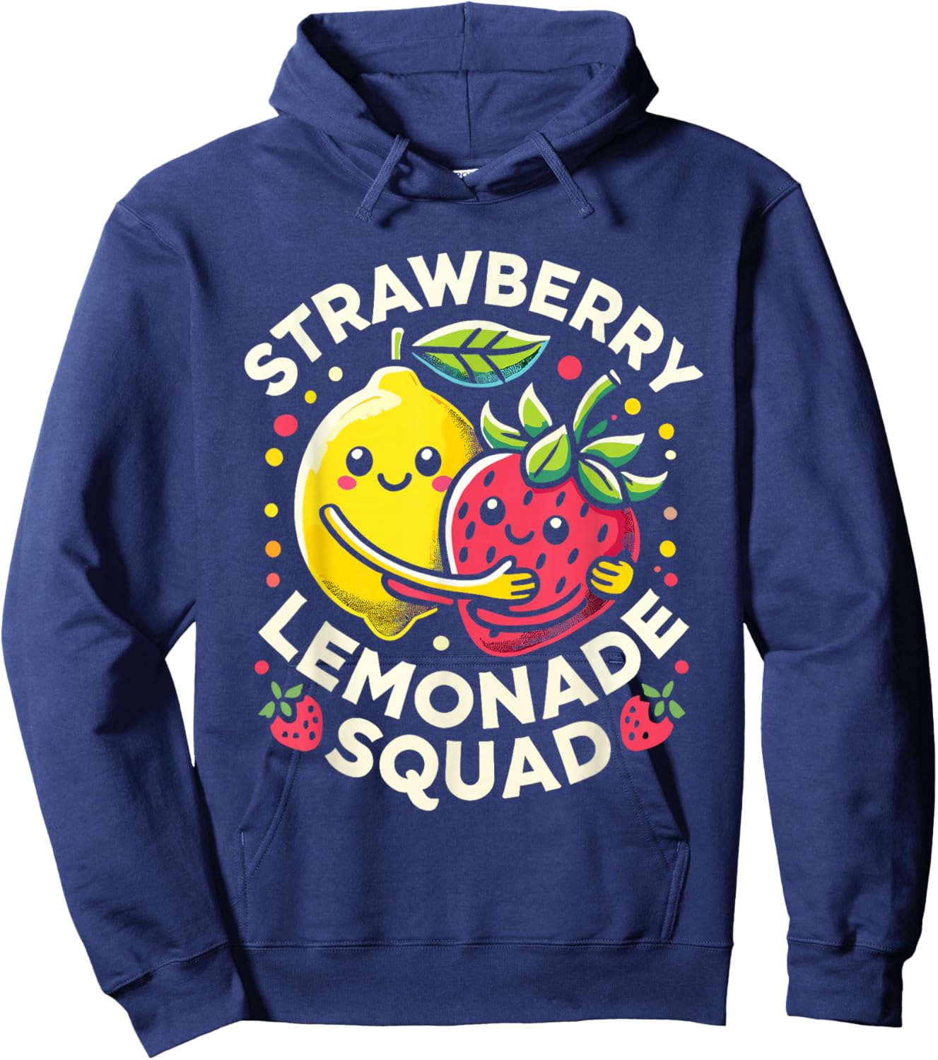 Strawberry Lemonade Squad Cute Kawaii Design Hoodie - Hoodie | Navy