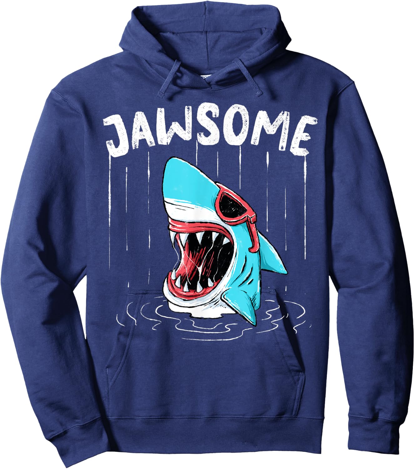 Shark Shirt - Funny Jawsome Shark Bite Hilarious Beach Hoodie - Hoodie | Navy