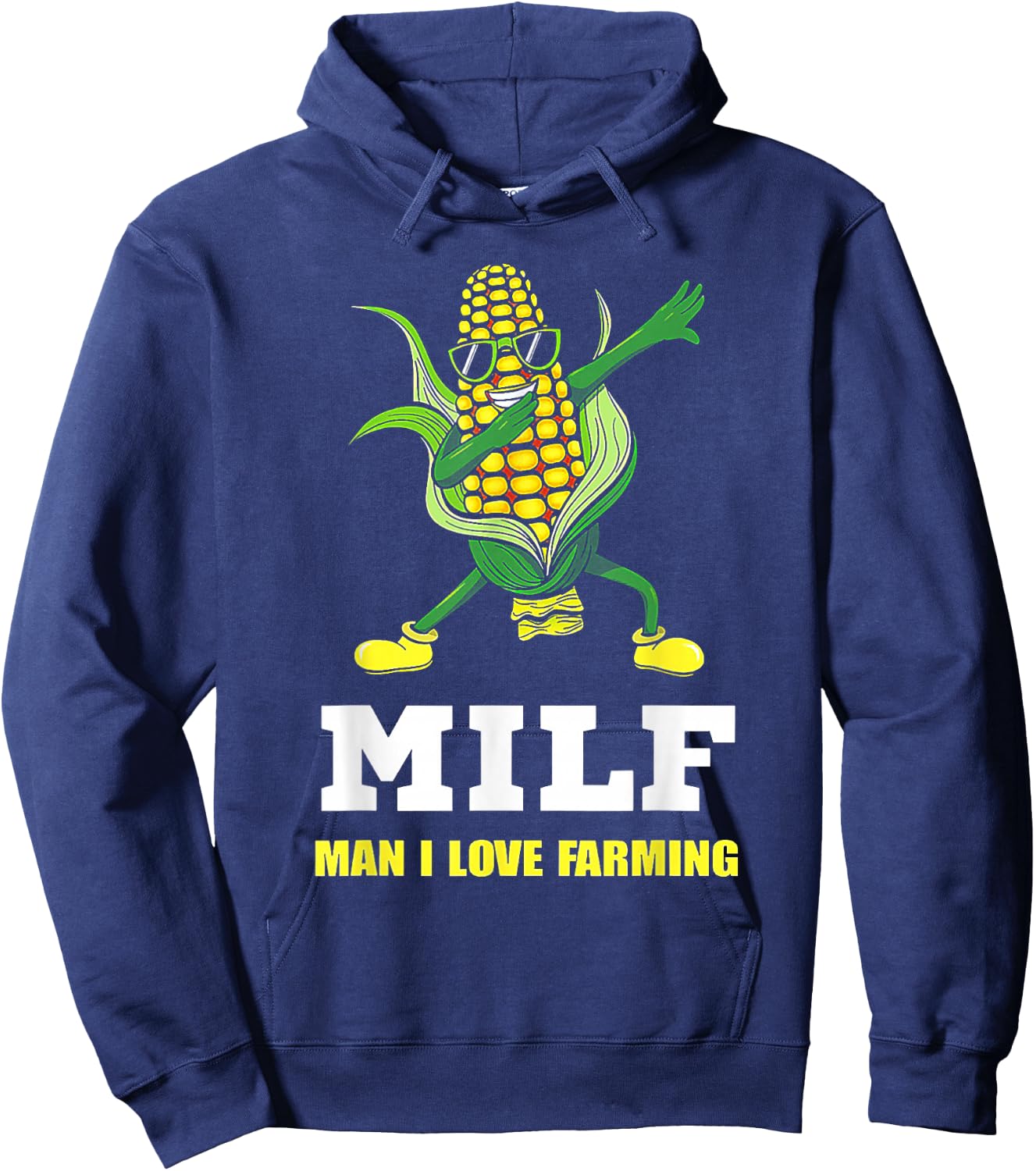 MILF Man I Love Farming Corn Dabbing Hoodie - Hoodie | Navy