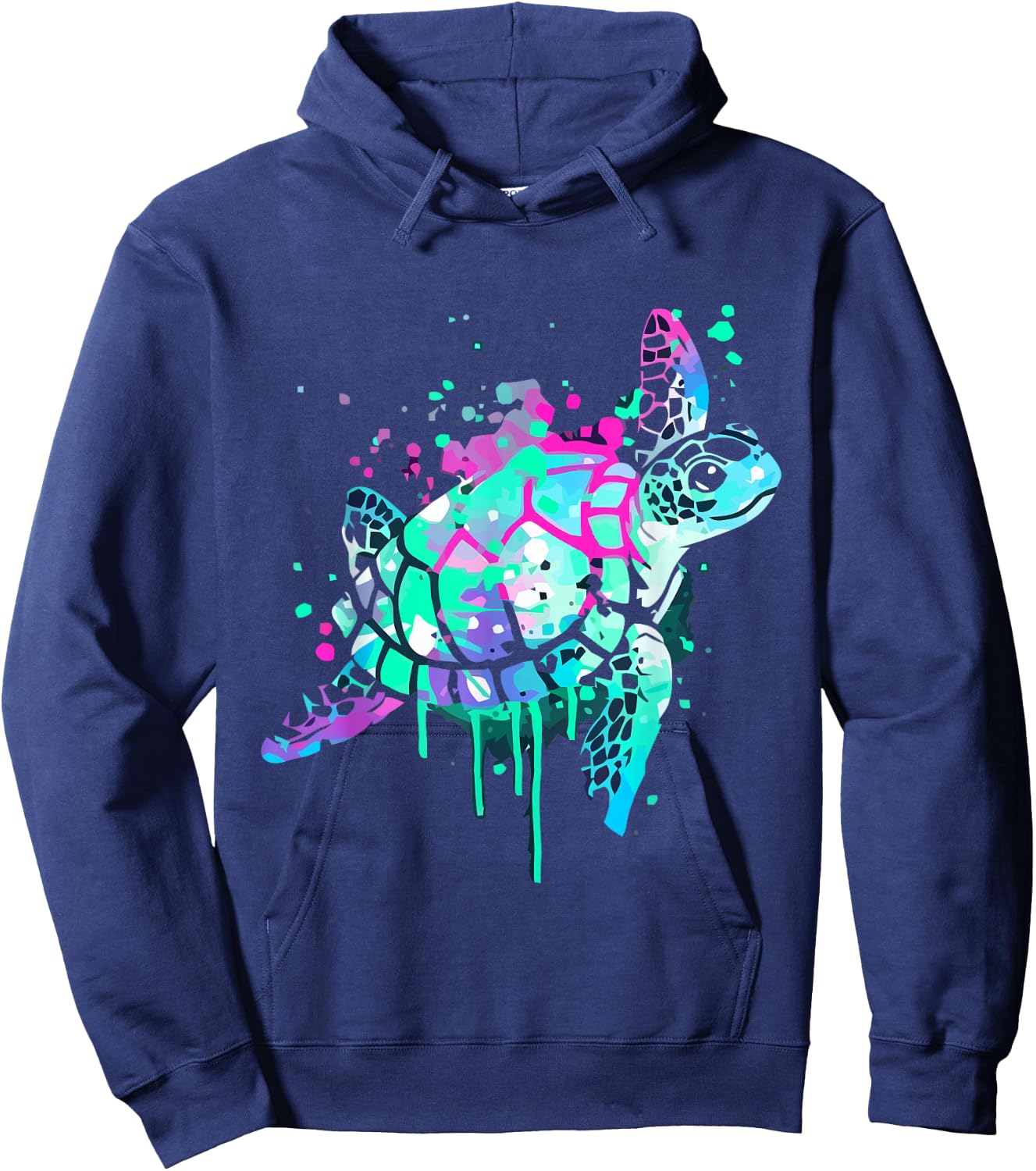 Turtle Watercolor Sea Ocean Wildlife animal Hoodie - Hoodie | Navy