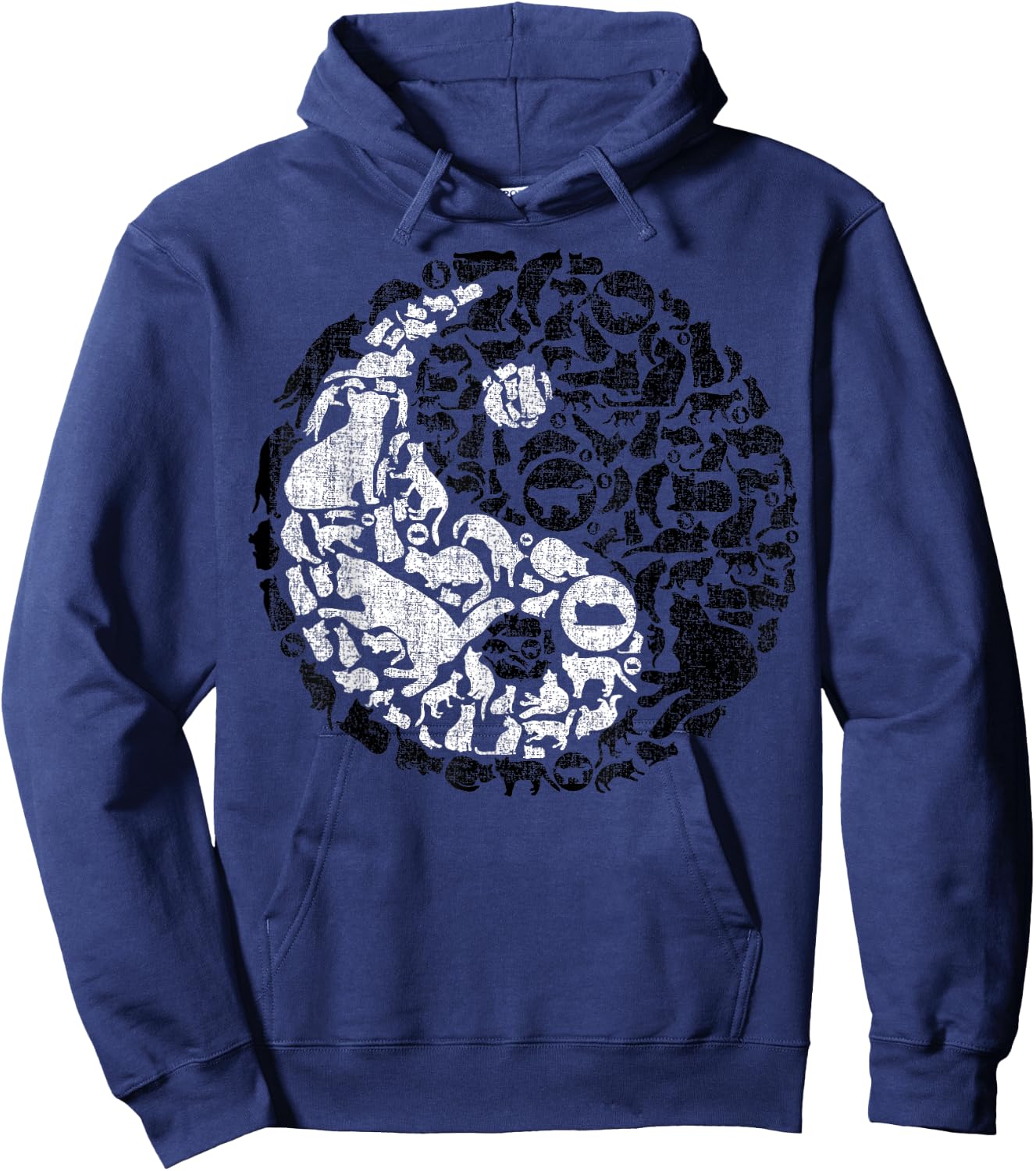 Yin Yang Symbol Pilates Yoga Cat Cats Kitten Lover Hoodie - Hoodie | Navy