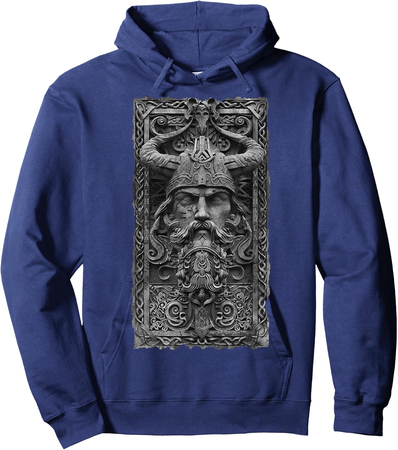 Valhalla Odin Thor Runes Viking Helmet Warrior Viking Hoodie - Hoodie | Navy