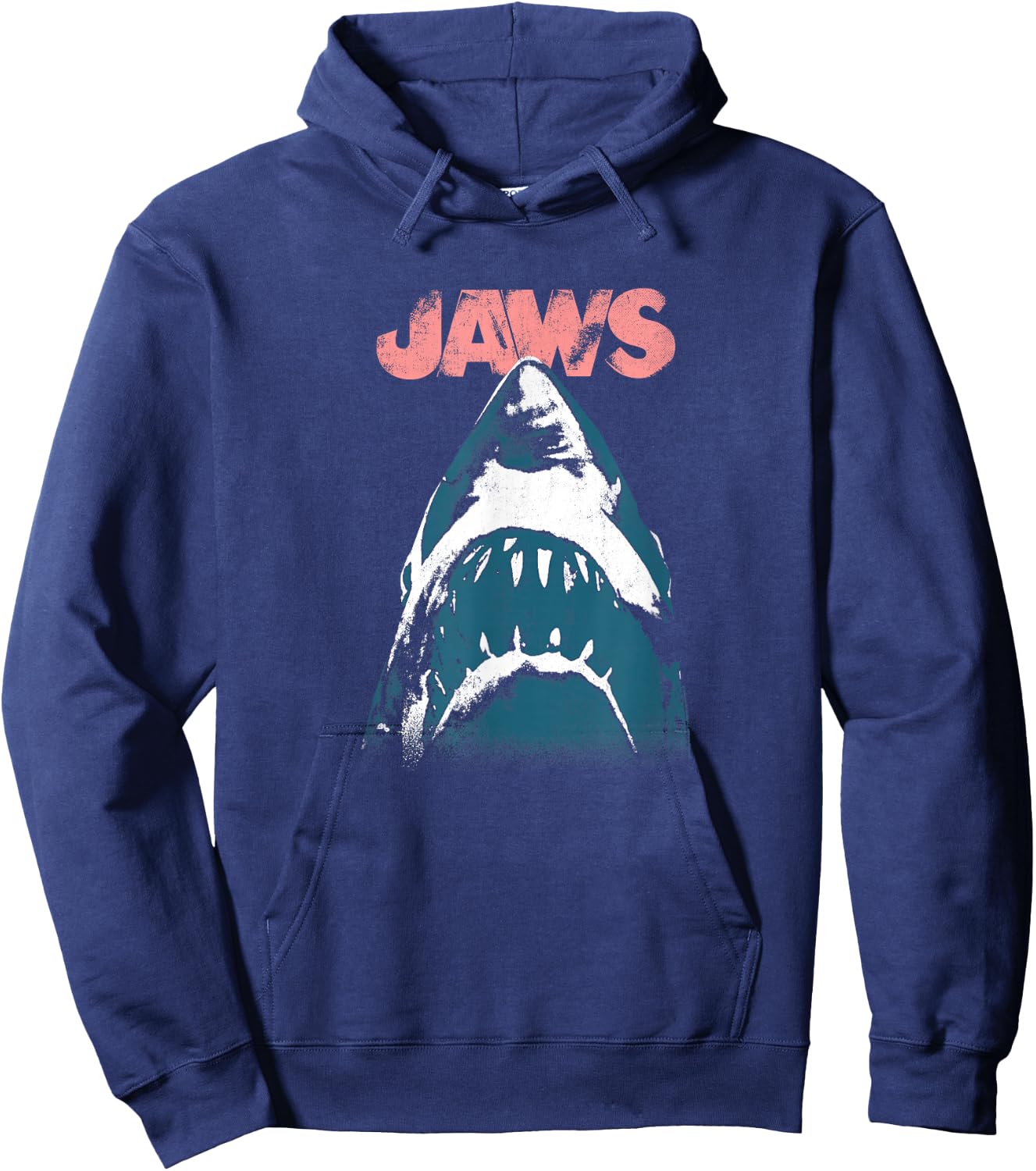 Jaws Distressed Poster Art Hoodie - Hoodie | Navy