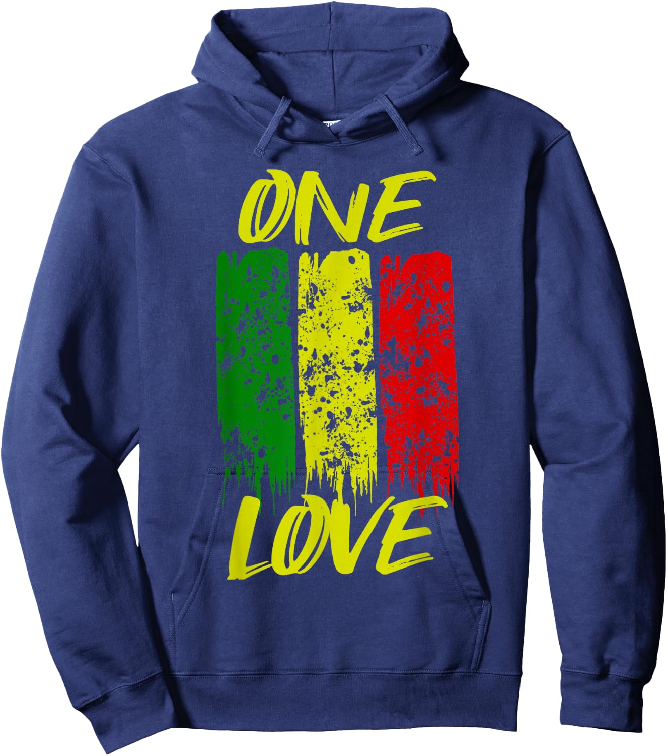 One Love Jamaica Reggae Caribbean Music Rasta Vacation Hoodie - Hoodie | Navy