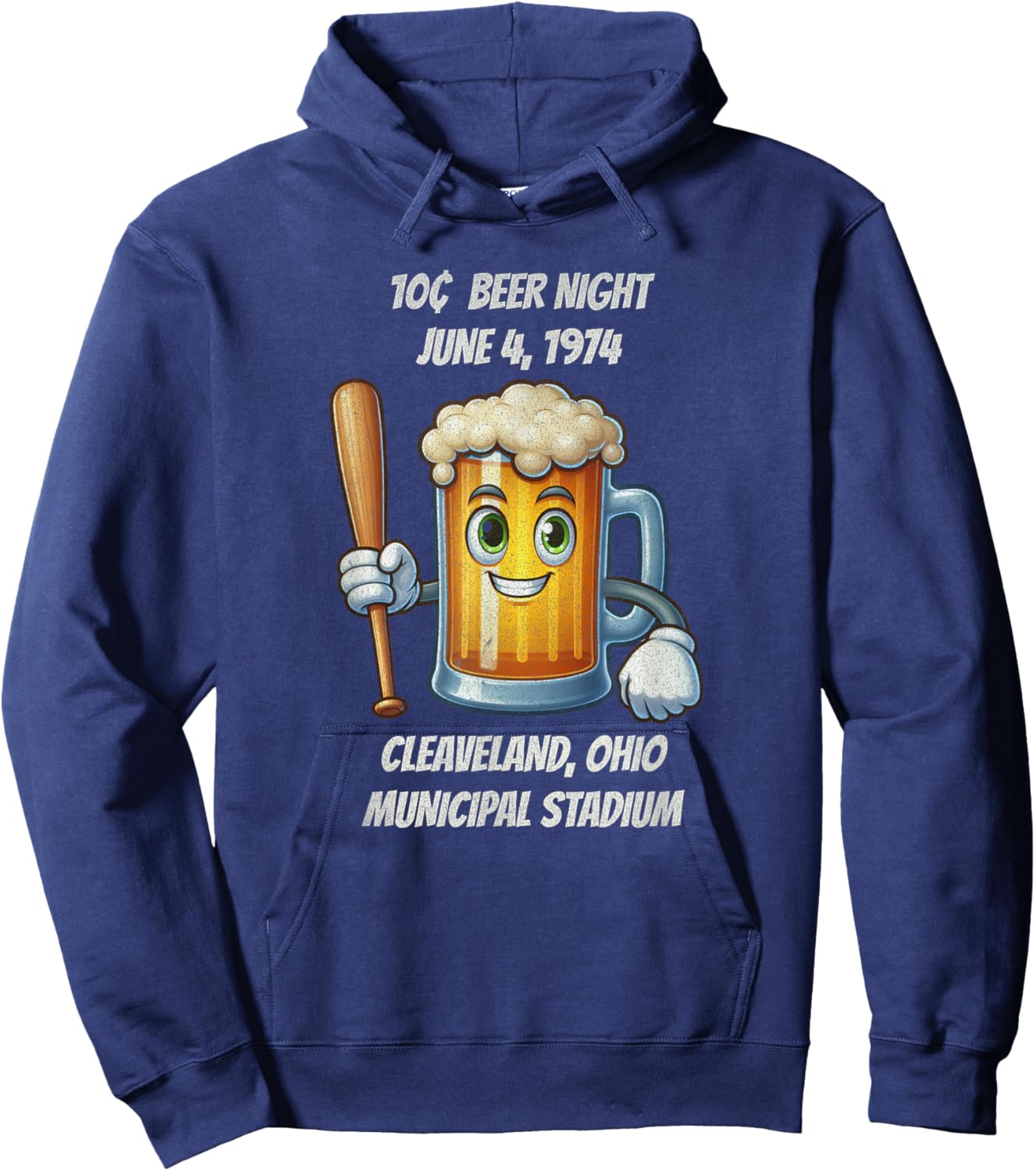 10 cent beer night Cleveland Ohio Hoodie - Hoodie | Navy
