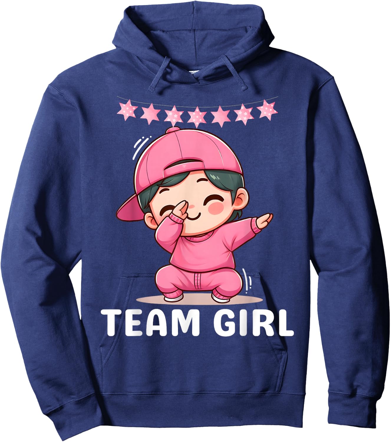 Gender Reveal Party Team Girl Dabbing Cute Baby Pink Teams Hoodie - Hoodie | Navy