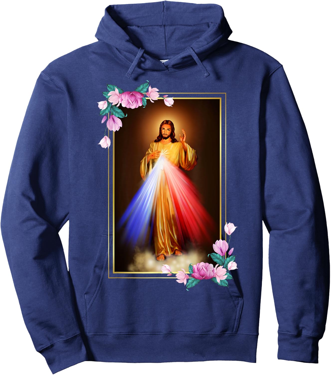 Divine Mercy Jesus Christ, Sacred Heart of Jesus Gift Hoodie - Hoodie | Navy