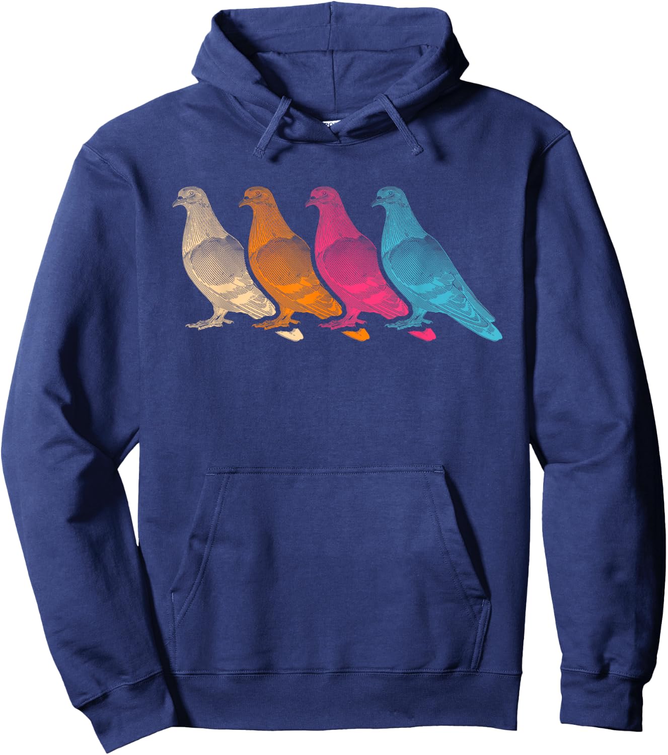 Colorful Pigeon Hoodie - Hoodie | Navy