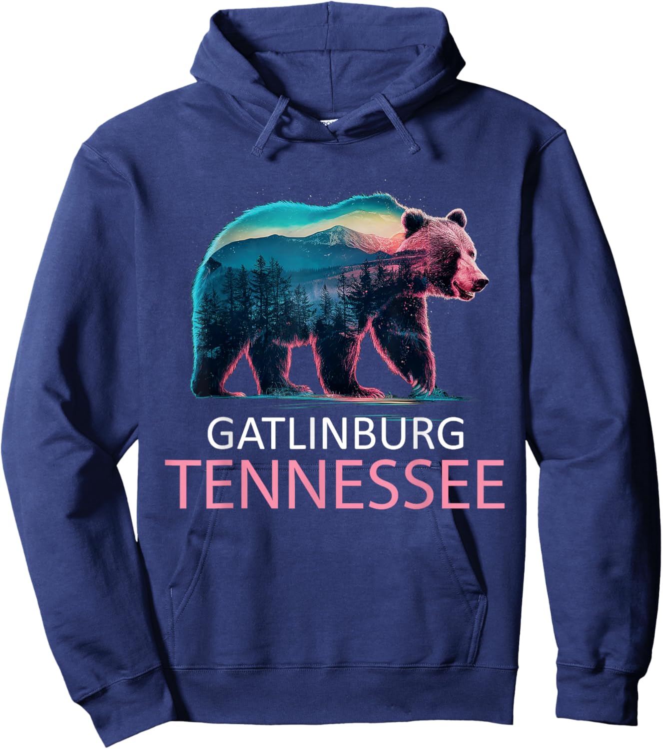Gatlinburg Tennessee Mountains Bear USA Hiking Souvenir TN Hoodie - Hoodie | Navy