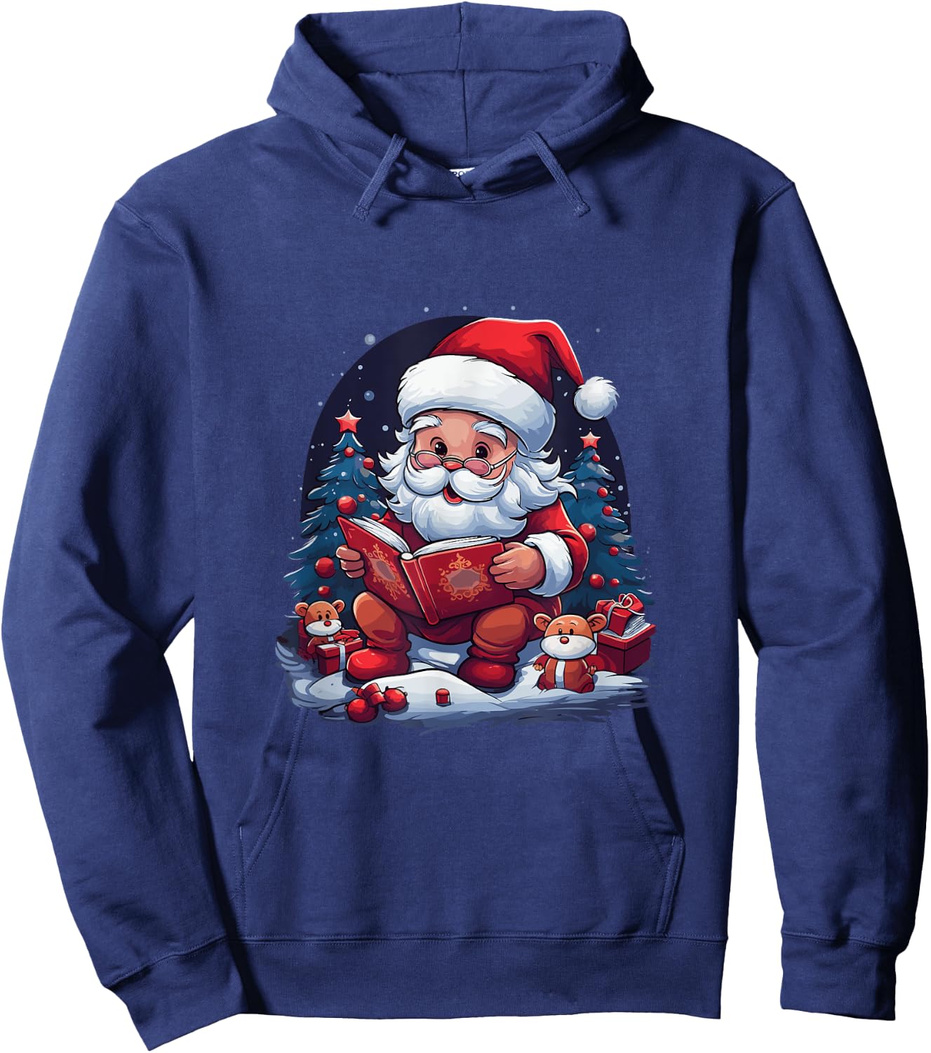 Santa Claus Reading Book Christmas Hoodie - Hoodie | Navy