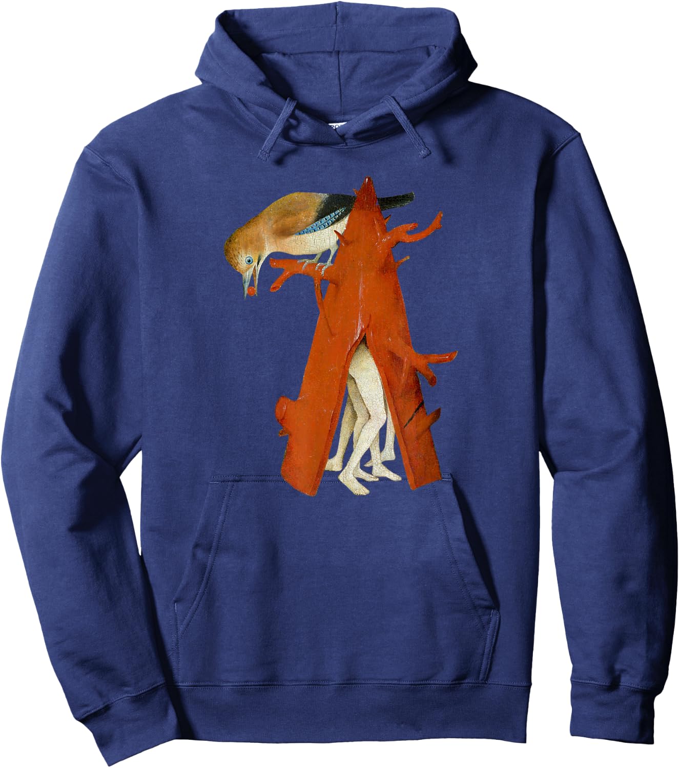 Hieronymus Bosch Bird and Tree Garden of Earthly Delights Hoodie - Hoodie | Navy