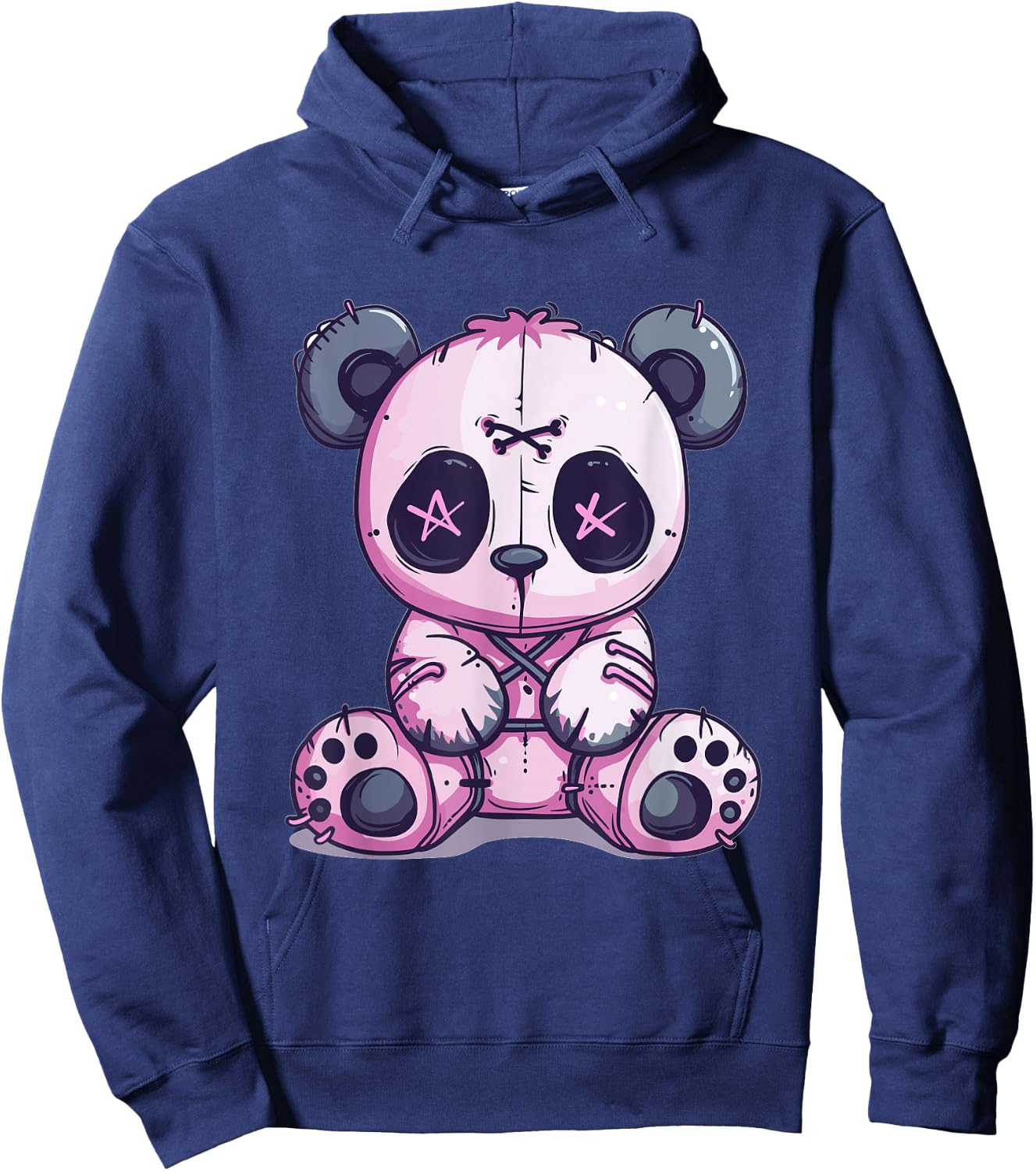 Goth Pastel Cute Creepy Kawaii Panda Voodoo Doll Hoodie - Hoodie | Navy