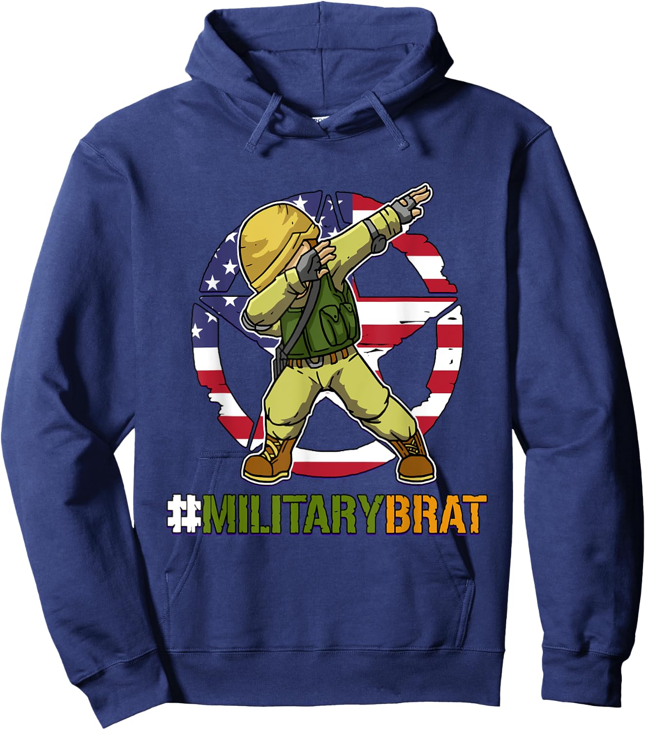 Purple Up Military Brat Dabbing Boys Military Child Month Hoodie - Hoodie | Navy