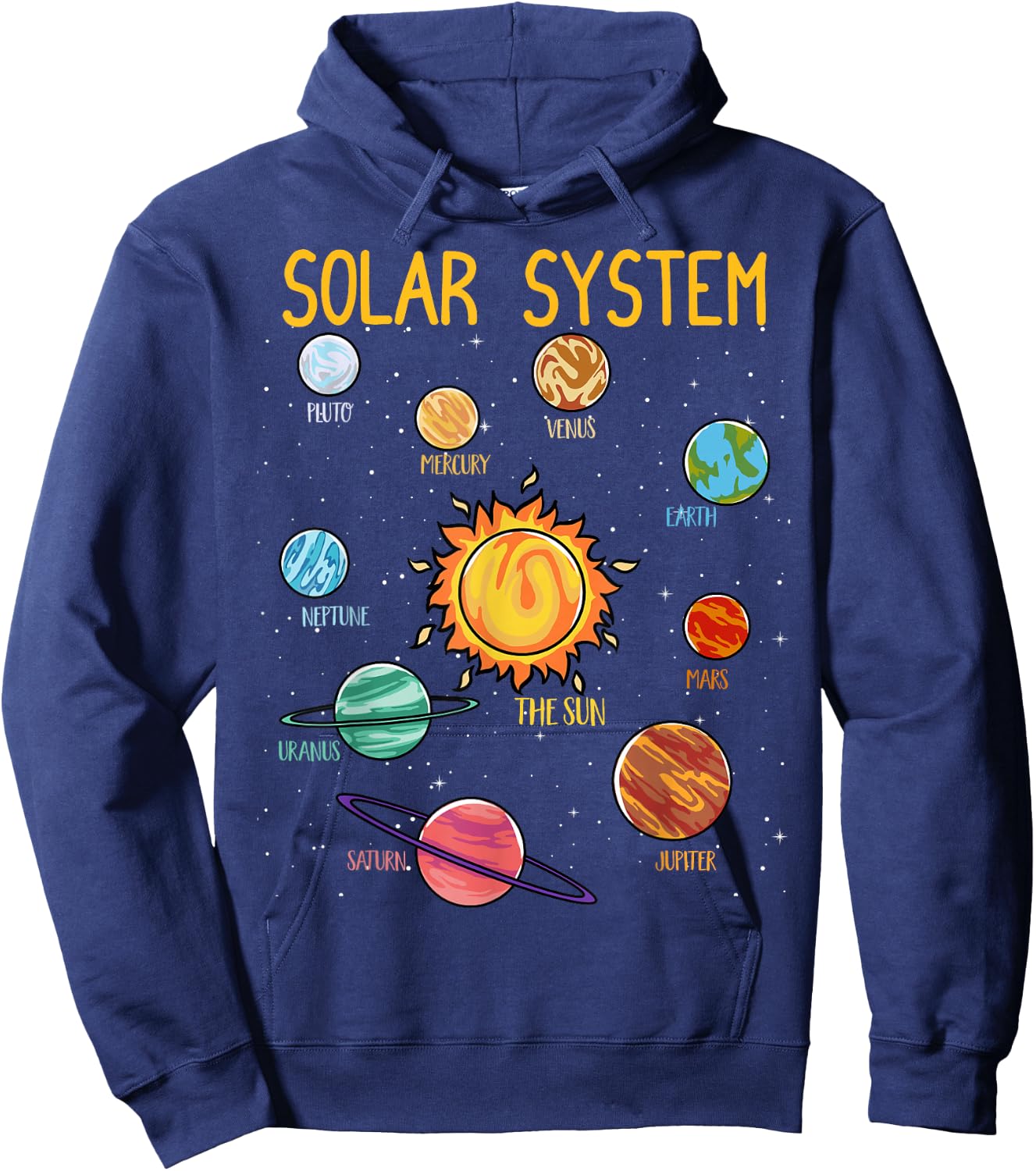 Solar System Planets Science Space Boys Girls STEM Kids Hoodie - Hoodie | Navy