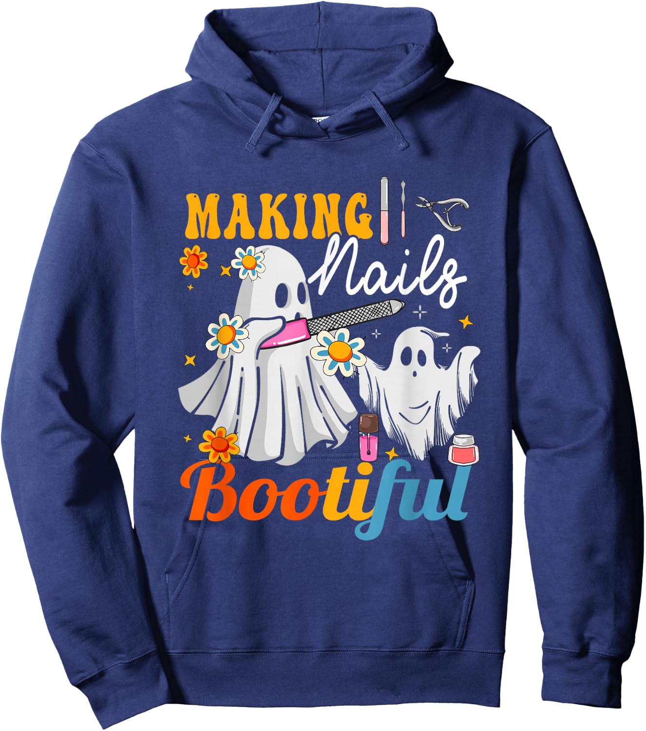 Making Nails Bootiful Halloween for Nail Technicians Artists Hoodie - Hoodie | Navy