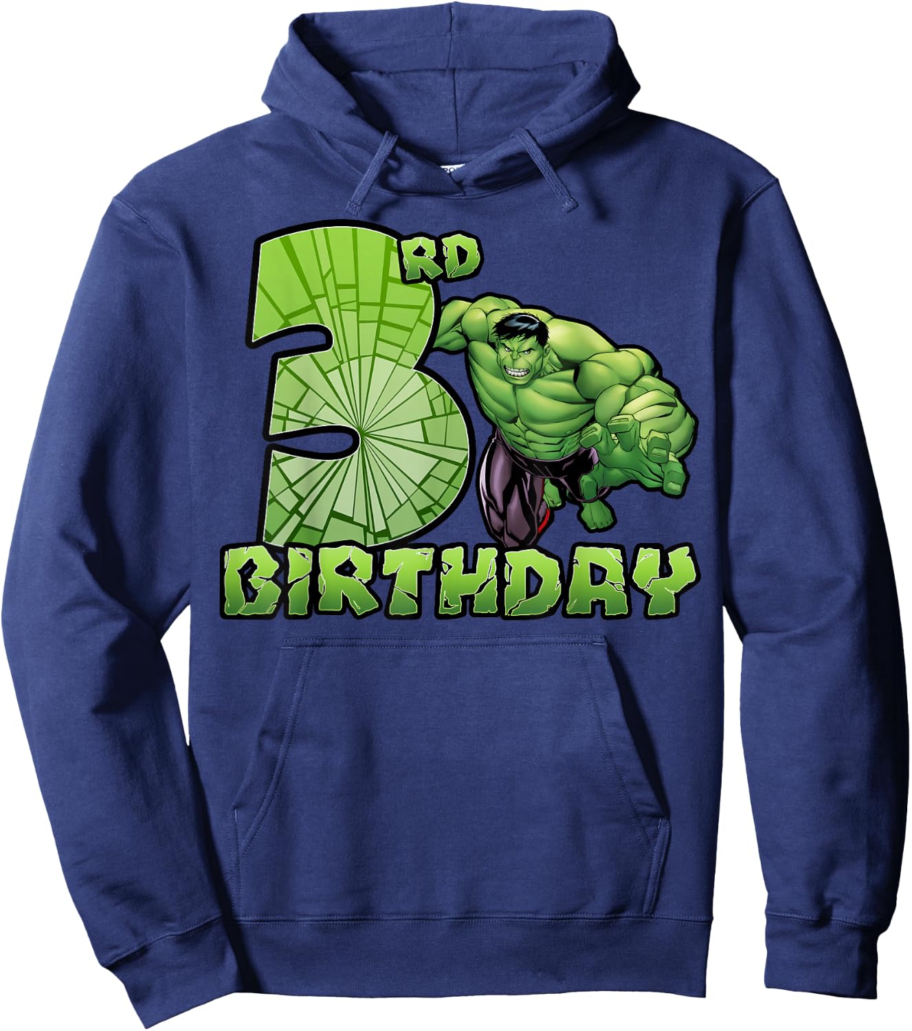 Marvel Avengers Hulk Smash 3rd Birthday Hoodie - Hoodie | Navy
