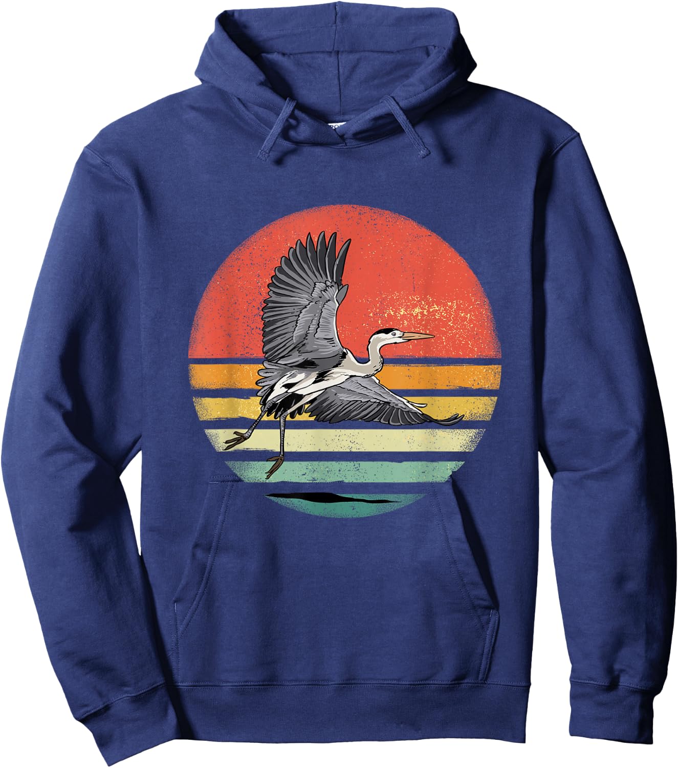 Retro Vintage Heron Lover Nature Heron Bird Watcher Hoodie - Hoodie | Navy