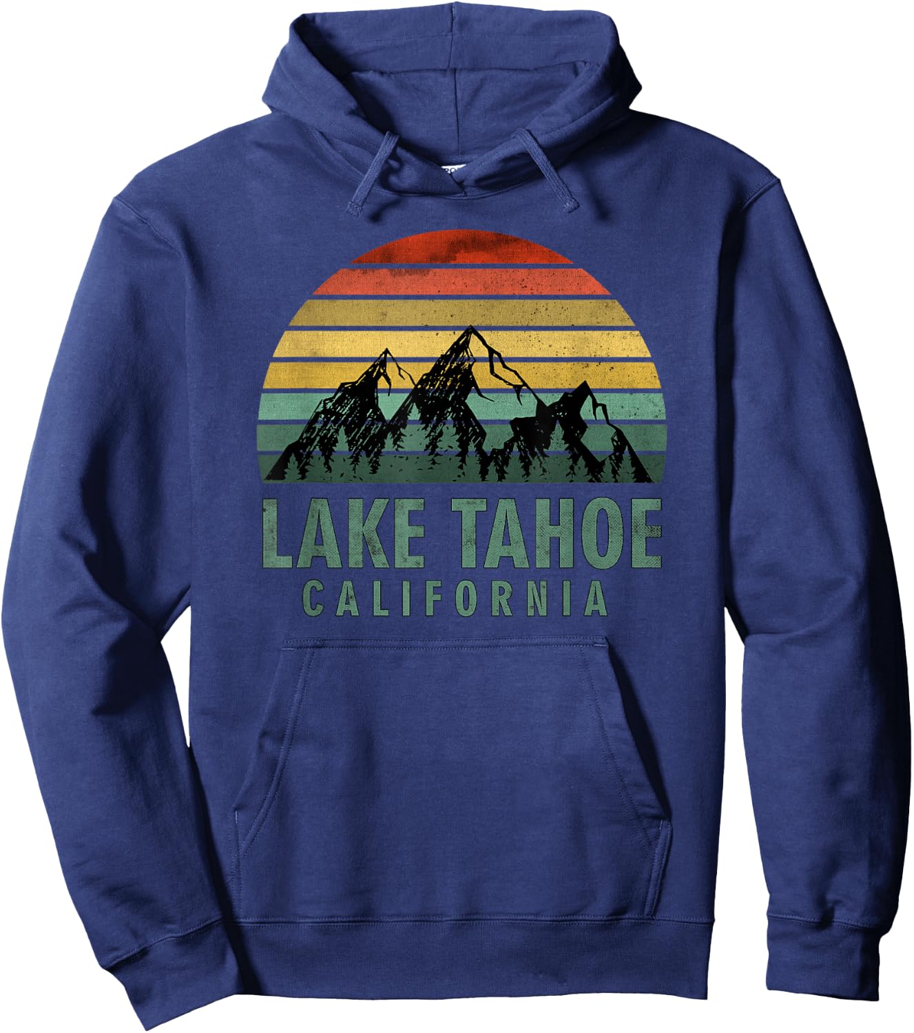 Lake Tahoe California Vintage Mountains Hiking Camping Hoodie - Hoodie | Navy