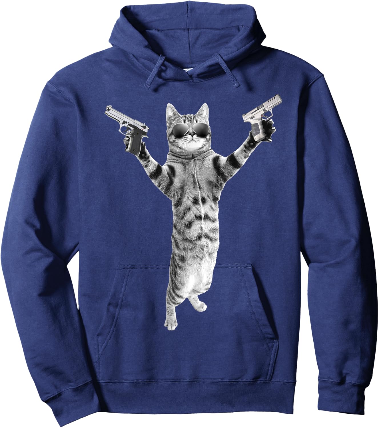 Kitty Cat With Gun-Birthday and Halloween Cat Costume Men Women Hoodie - Hoodie | Navy
