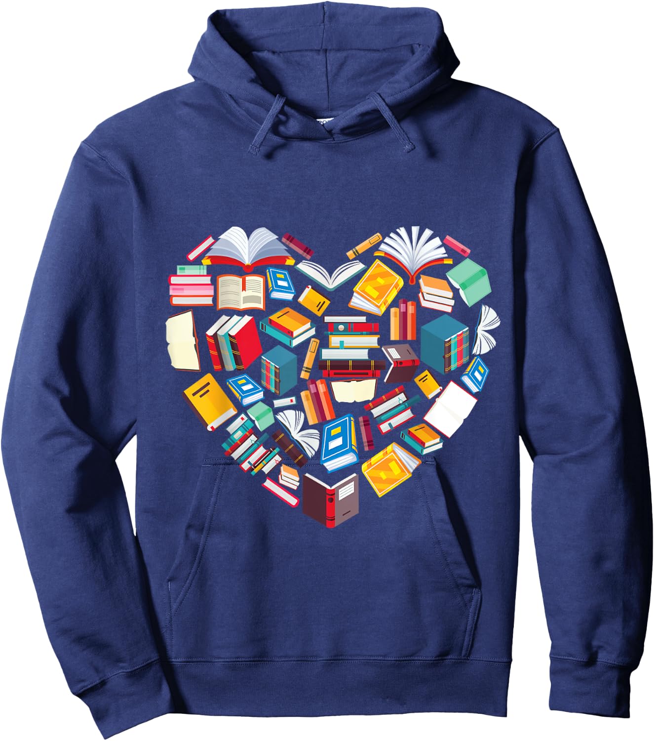 Book Lover Heart Shape Reading Club Librarian Library Gifts Hoodie - Hoodie | Navy