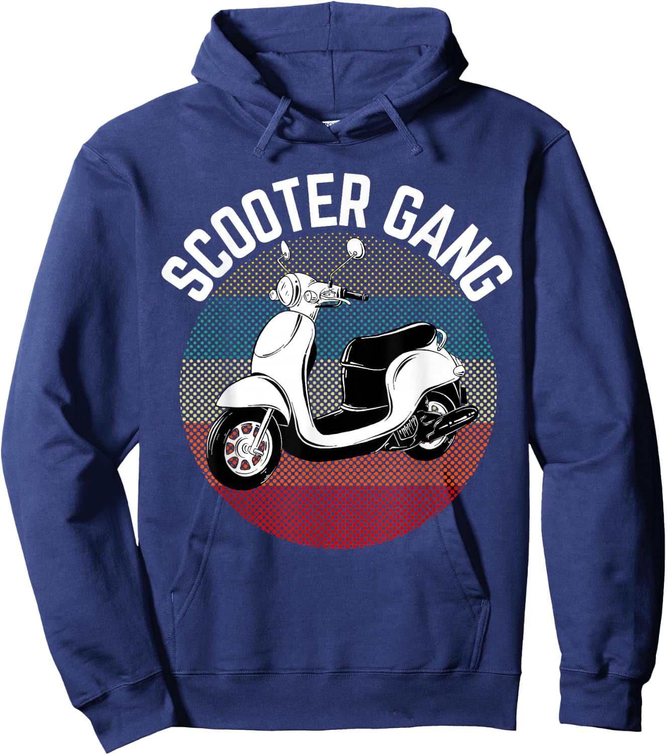 Scooter Gang Retro Vintage Moped Motorcycle Gear 2 Wheeler Hoodie - Hoodie | Navy