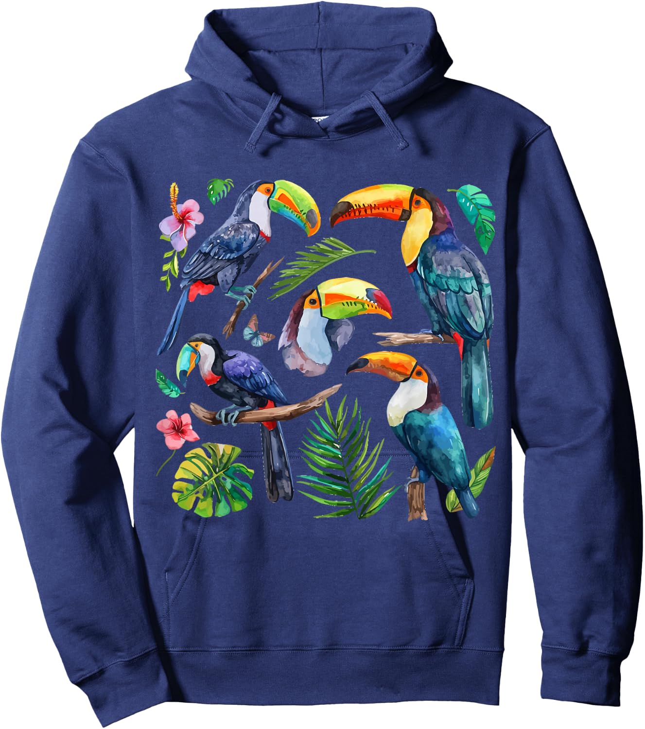 Toucan Watercolour Hoodie - Hoodie | Navy