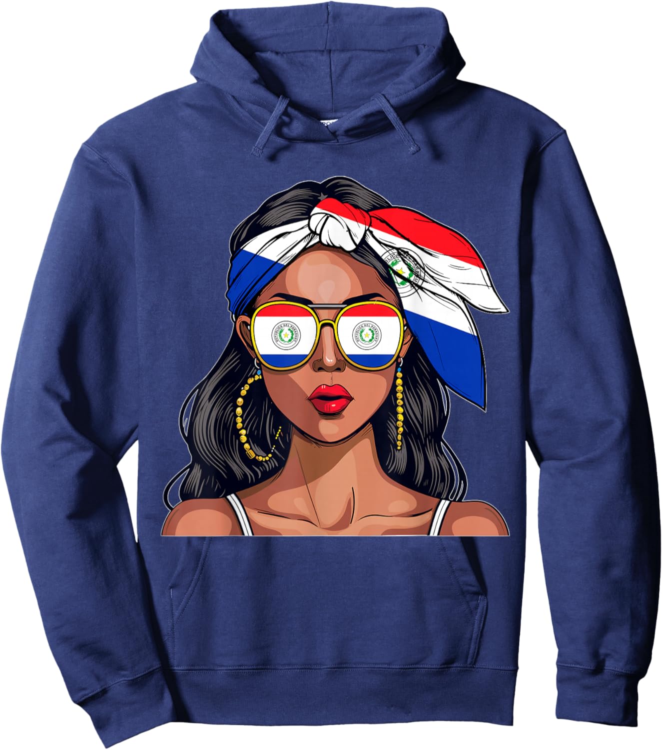 Paraguayan Souvenirs Products Woman Flag Uniform Paraguay Hoodie - Hoodie | Navy