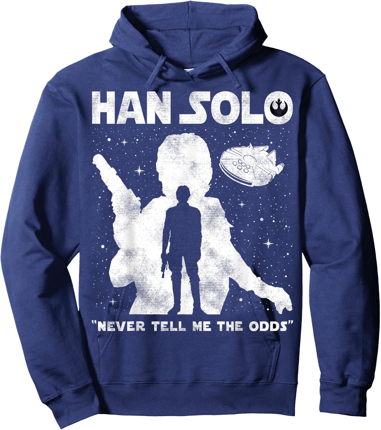 Star Wars Han Solo Never Tell Me The Odds Silhouette Hoodie - Hoodie | Navy