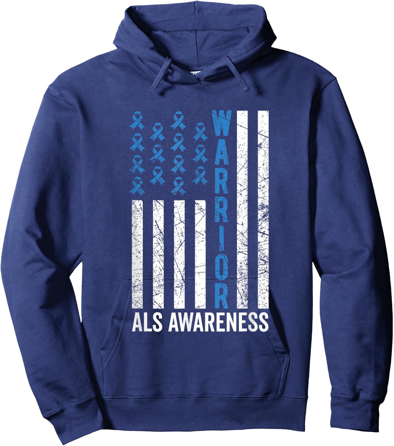 Blue Warrior & Men ALS Awareness Hoodie - Hoodie | Navy
