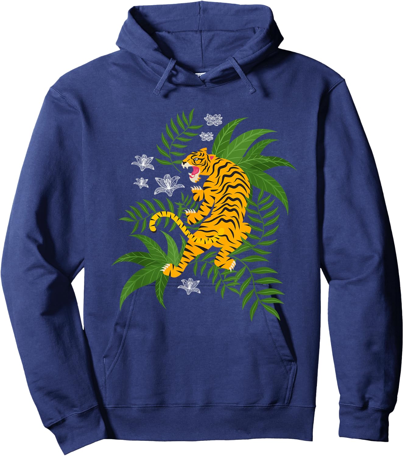 Tiger Stripes Wild Cat Tiger Hoodie - Hoodie | Navy
