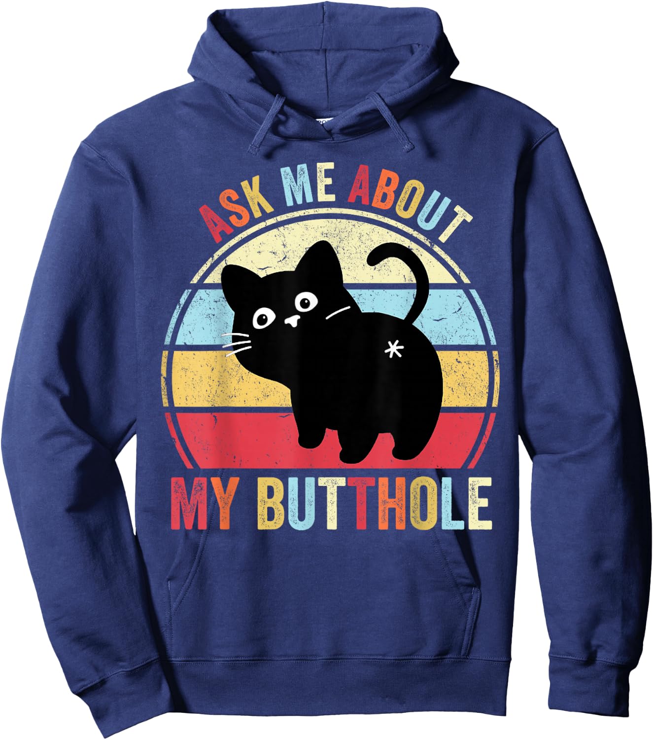 Meowlicious Black Cat - , Adult, Cat Lovers, Small, , Short Sleeve Hoodie - Hoodie | Navy