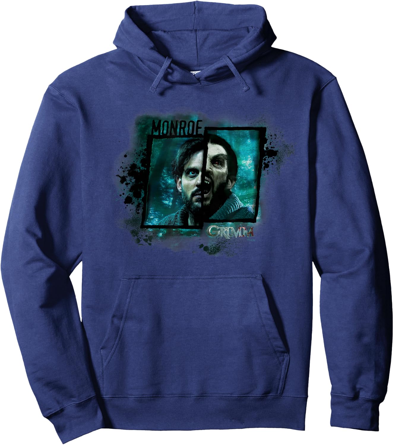 NBC Grimm Monroe Wesen - Black, -Adults, Small, , Short Sleeve, Modern, Casual, Movie, Halloween, Christmas Hoodie - Hoodie | Navy