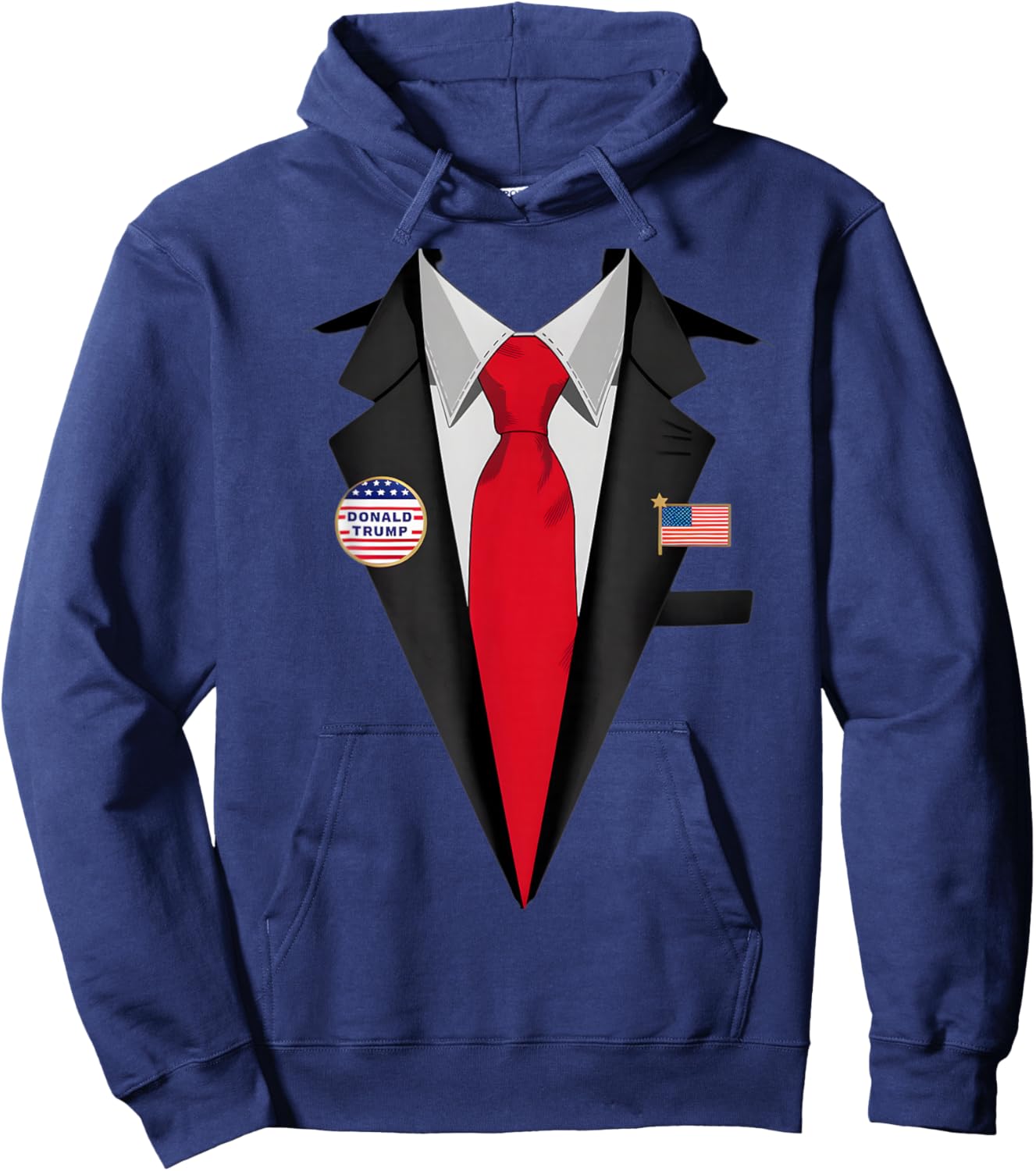 Donald Trump Suit and Tie Halloween Costume Hoodie - Hoodie | Navy