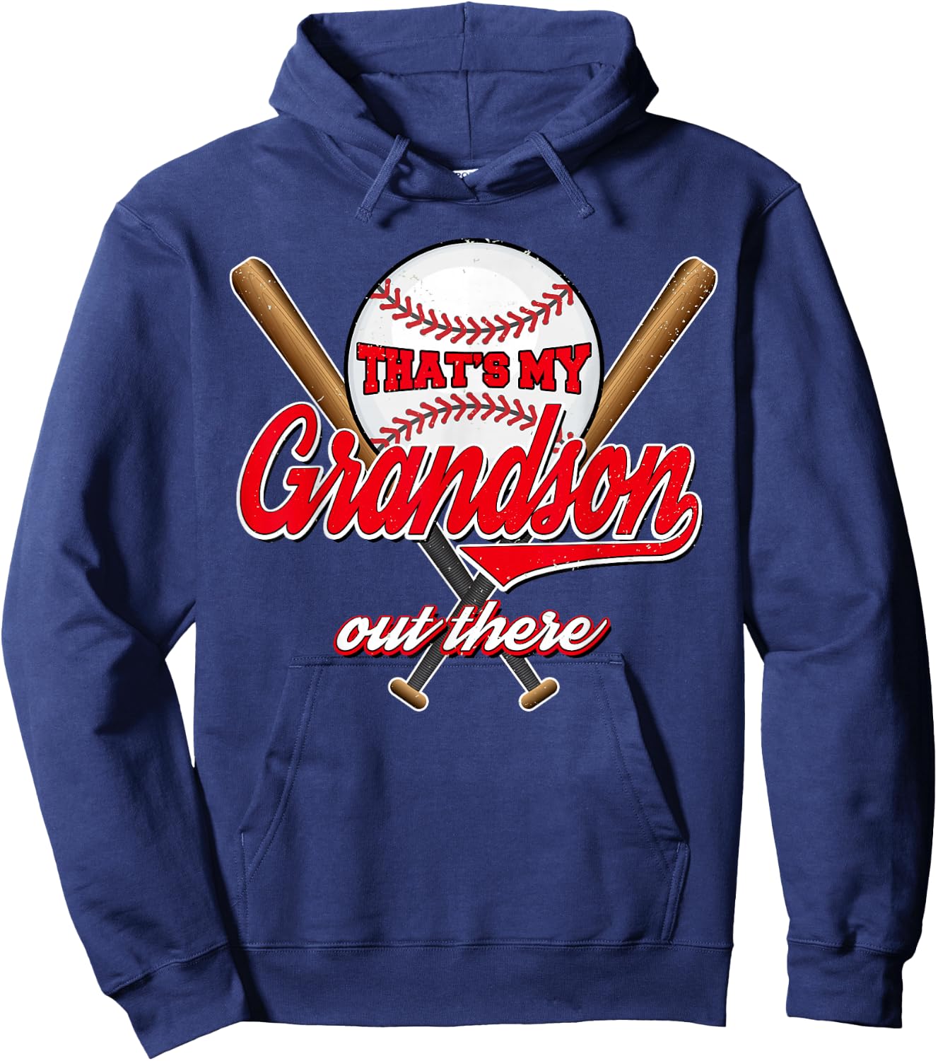 That's My Grandson Out There proud grandma baseball granny Hoodie - Hoodie | Navy