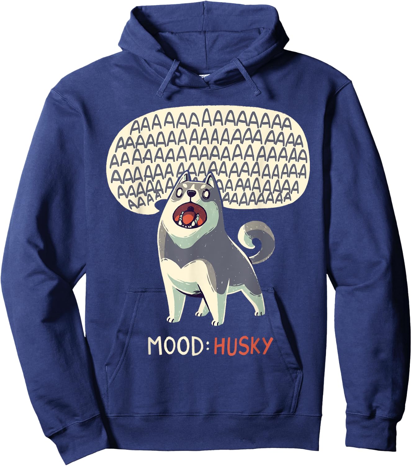 Mood: Husky - Funny Siberian Dog Howling Men Women Kids Hoodie - Hoodie | Navy