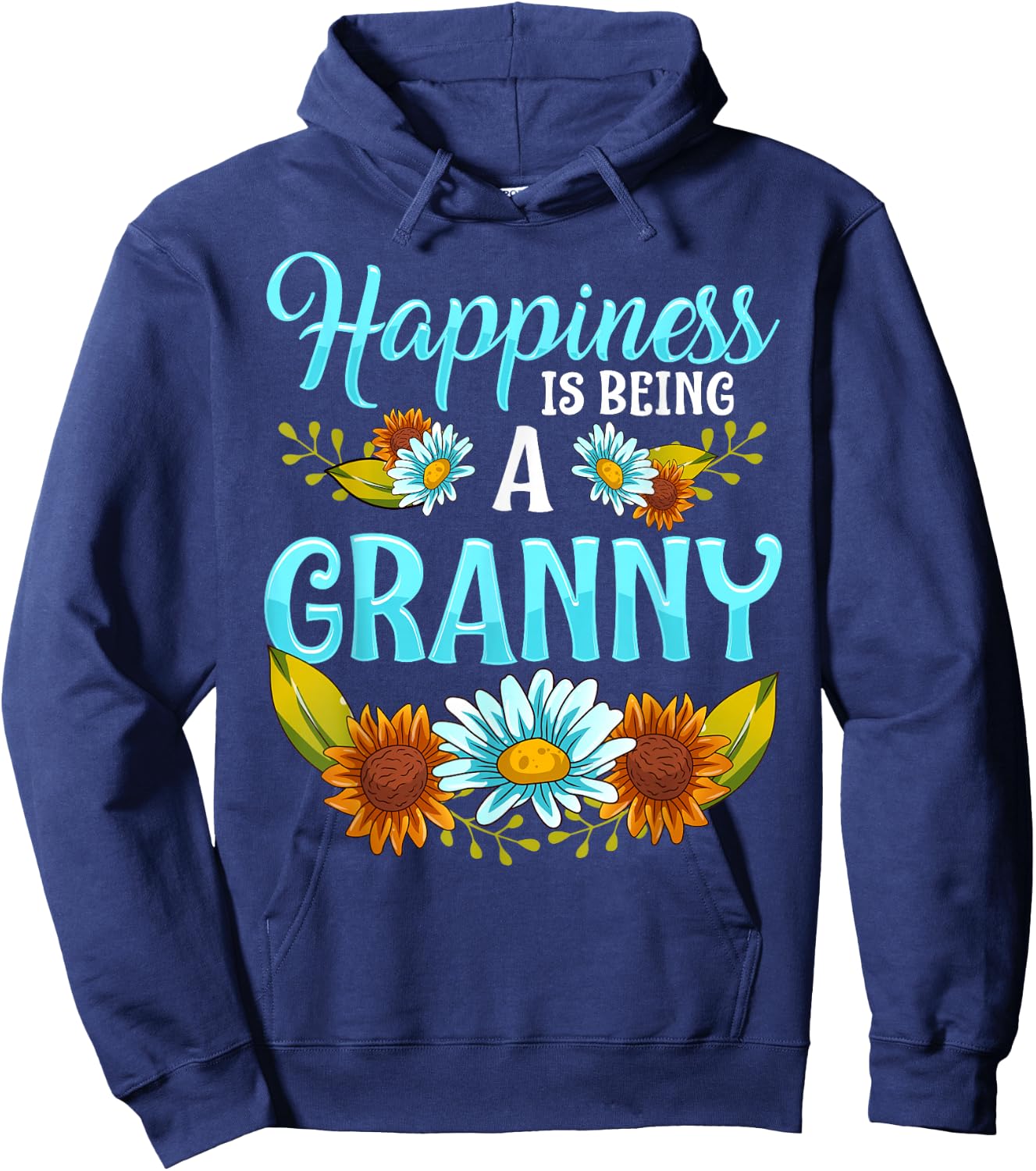 Happiness Is Being A Granny Cute Floral Mothers Day Gifts Hoodie - Hoodie | Navy